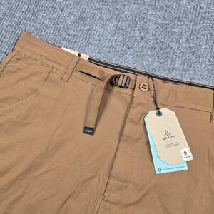 PrAna Stretch Zion Slim Pants Mens 42x32 Brown Slim Fit Hiking Nylon Cargo